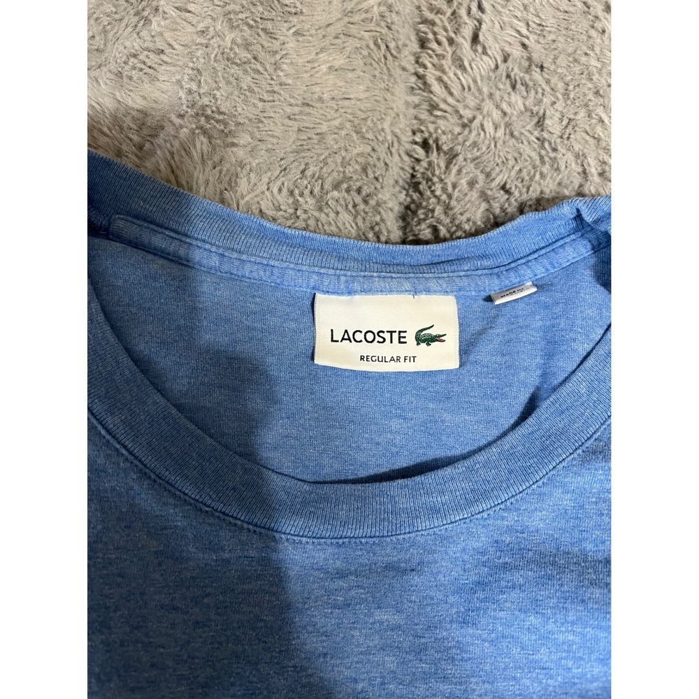 Lacoste Mens Regular Fit Script Logo Graphic T-Shirt Blue XXL FR 7 FA13751-07 - Picture 3 of 8